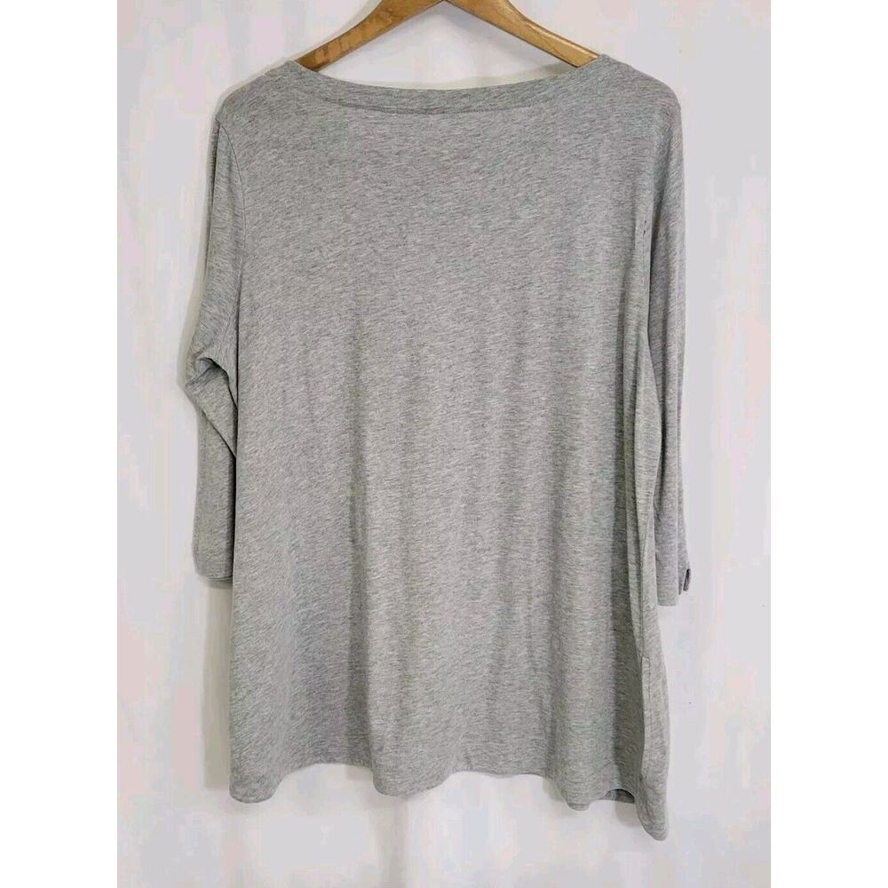 Pure Jill Gray Cotton Modal Blend Knit A Line Tunic Top With Pockets Size Large - Picture 5 of 8